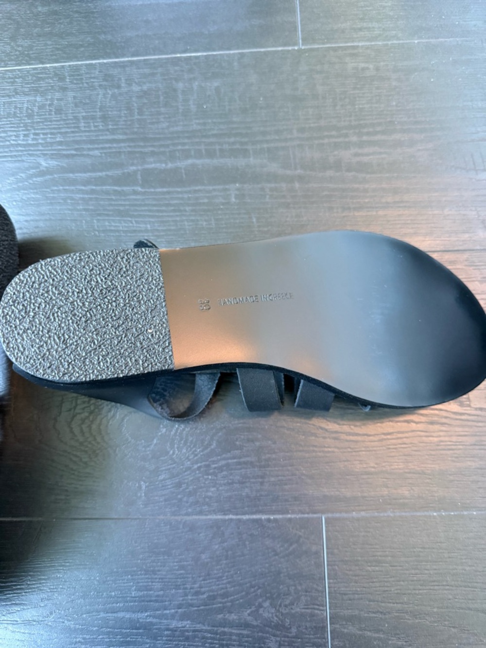 New Ancient Greek Sandals Black Leather Fisherman Sandals - Picture 6 of 7